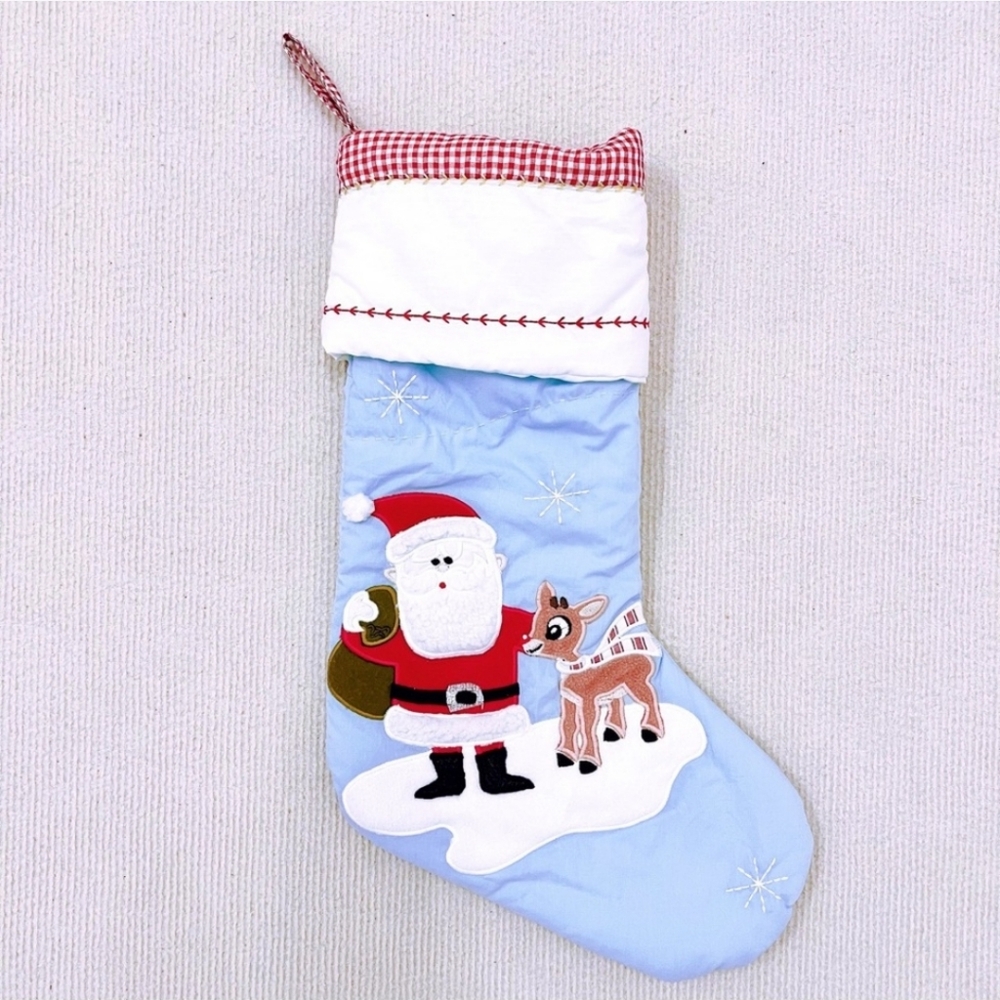 NEW Pottery Barn Kids Rudolph Quilted Christmas Stocking